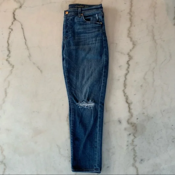 7 for all man kind jean, josefine destroy skinny boyfriend, size 28 - Picture 4 of 11